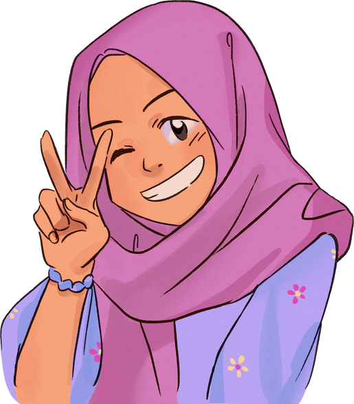 Detailed Anime Woman Wearing Hijab 